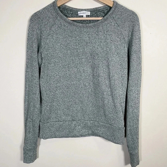 Aritzia Community Boatneck Heathered Grey Sweatshirt - Picture 2 of 14